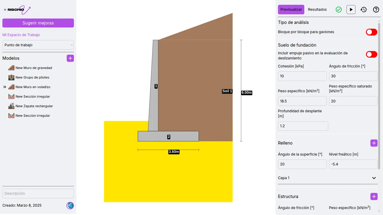 Retaining wall application