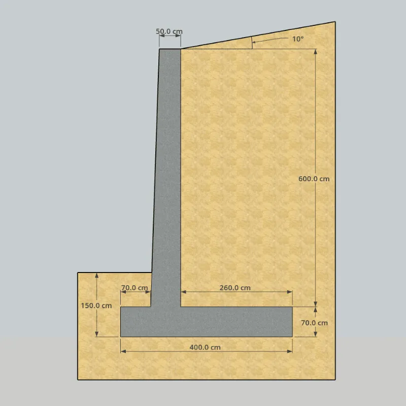 Example of retaining wall calculation