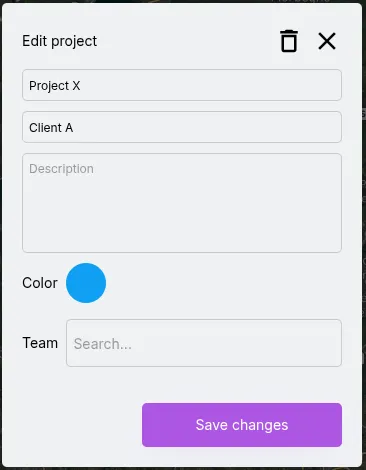 Edit and delete project