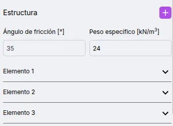 Structural elements list