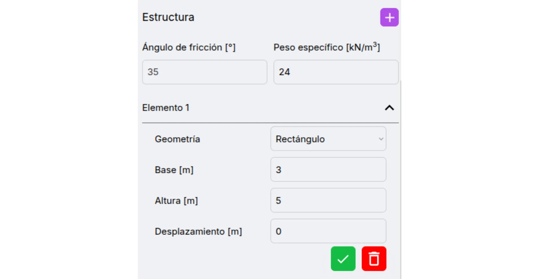 Ejemplo: Cálculo de fuerza equivalente y punto de aplicación