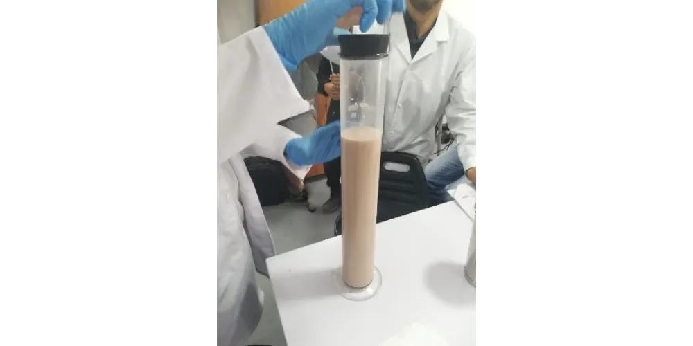 Mezcla en tubo de sedimentación